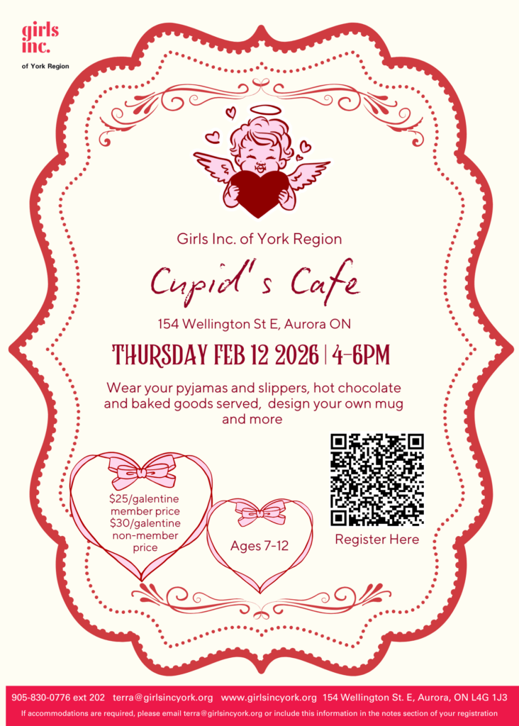 Girls Inc. Cupid's Cafe Galentine's Party Flyer
